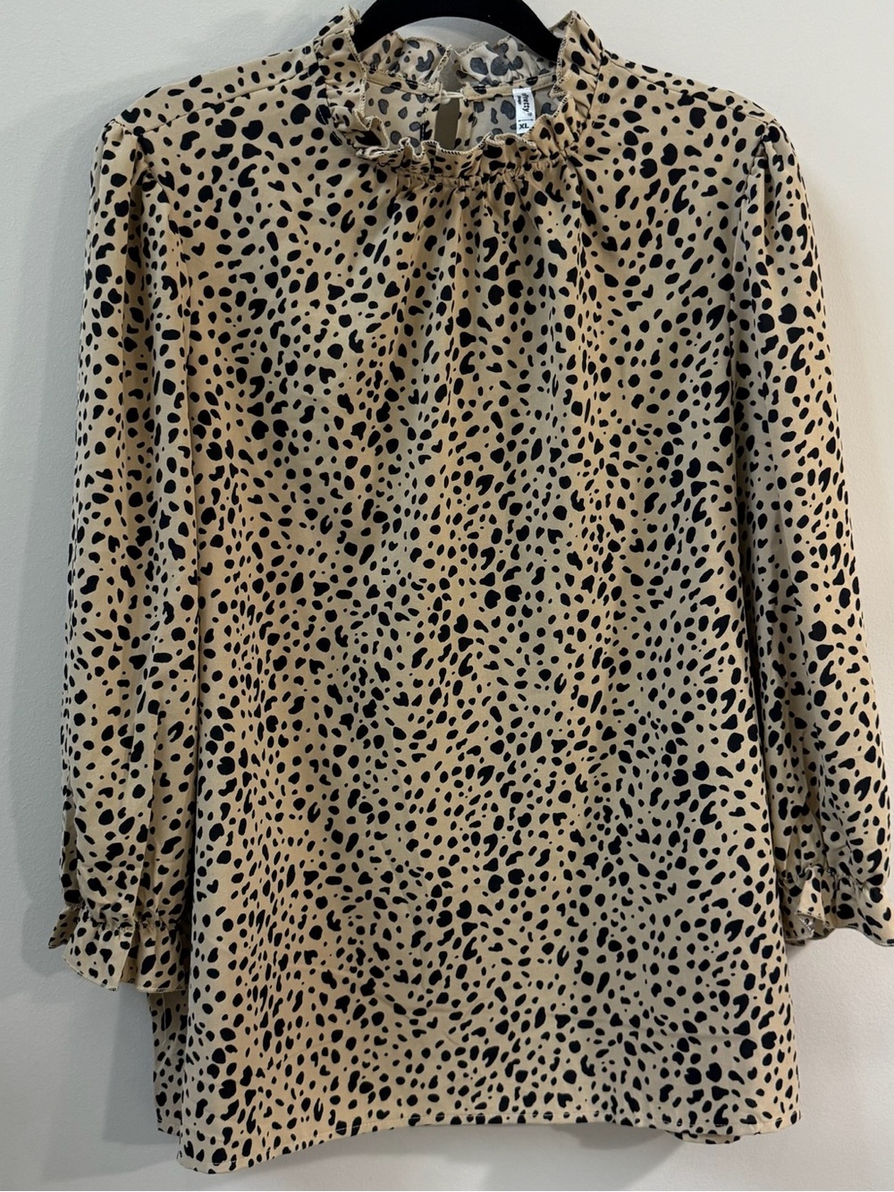 Leopard Print Long Sleeve Blouse Size XL